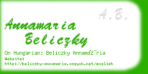 annamaria beliczky business card